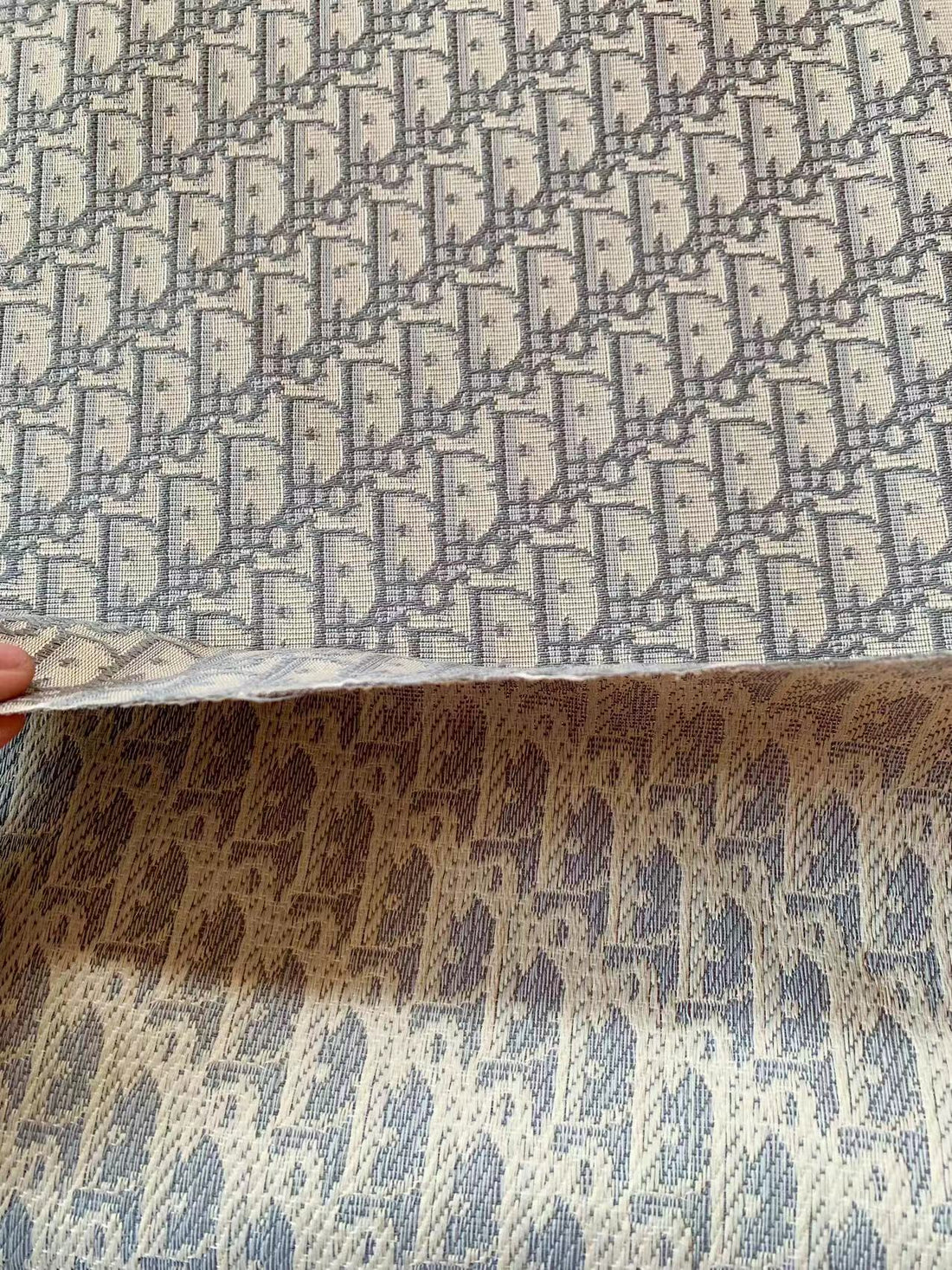 Fashion Gray Dior Jacquard Canvas for DIY Accessories