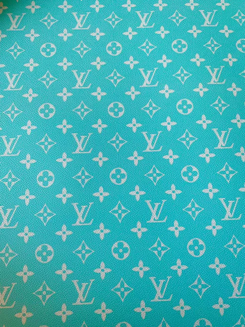 Classic LV Bright Blue Vinyl Leather for DIY Projects - Sample 4
