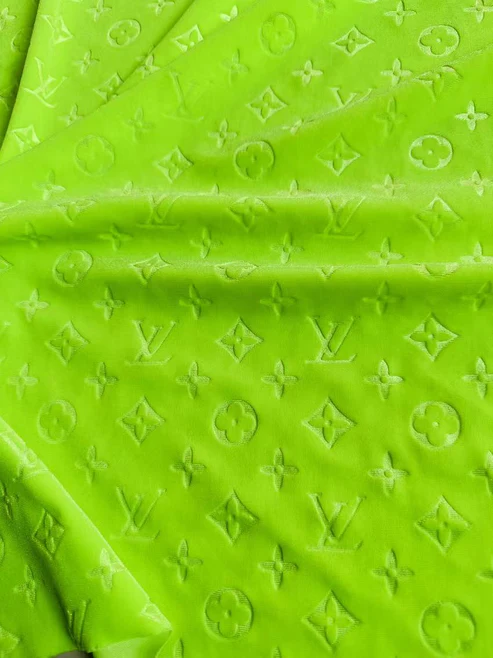Luxury LV Knitting Velvet in Kelly for DIY Shoes, Cars & Clothing - Sample 3