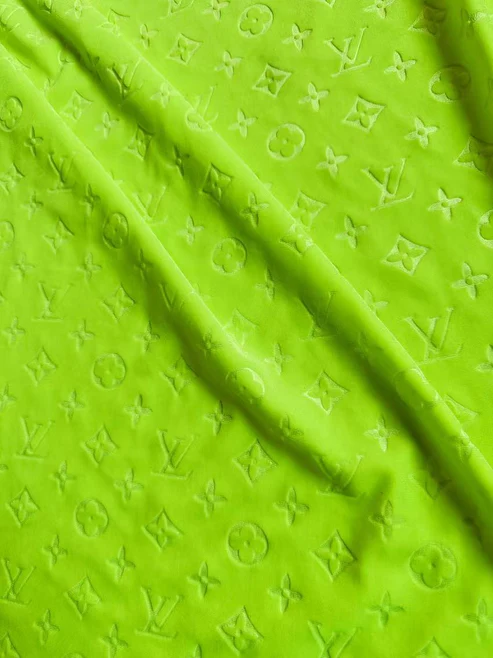Luxury LV Knitting Velvet in Kelly for DIY Shoes, Cars & Clothing - Sample 2